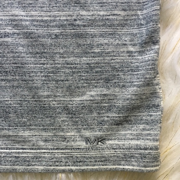 Michael Kors Gray Striped V-Neck Tee - Picture 3 of 6